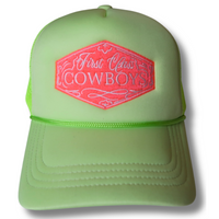 First Class Cowboys® Trucker Hat Electric Lime